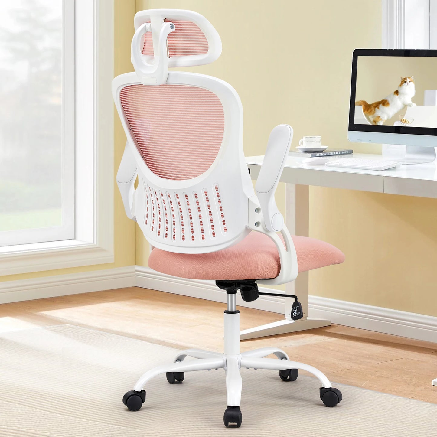 JHK Mesh Ergonomic Office Chair Flip-Up Arms Lumbar Support