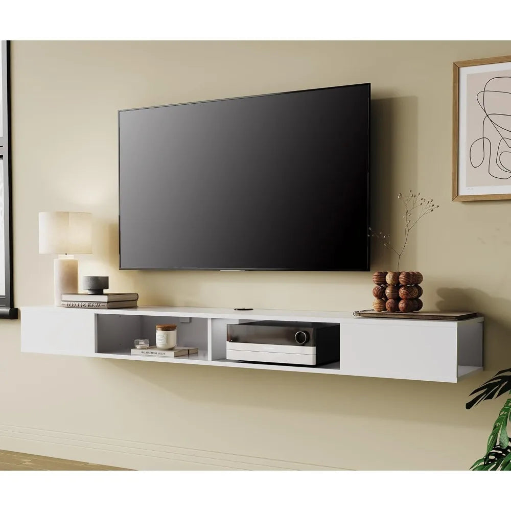 70 inch Floating TV Shelf for 75 inch TV, Floating TV Stand with Storage Under TV for Living Room, Entertainment Center for Wall