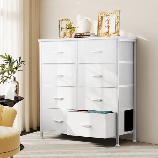JHK Fabric Drawer Dresser Storage Cabinet With Steel Frame