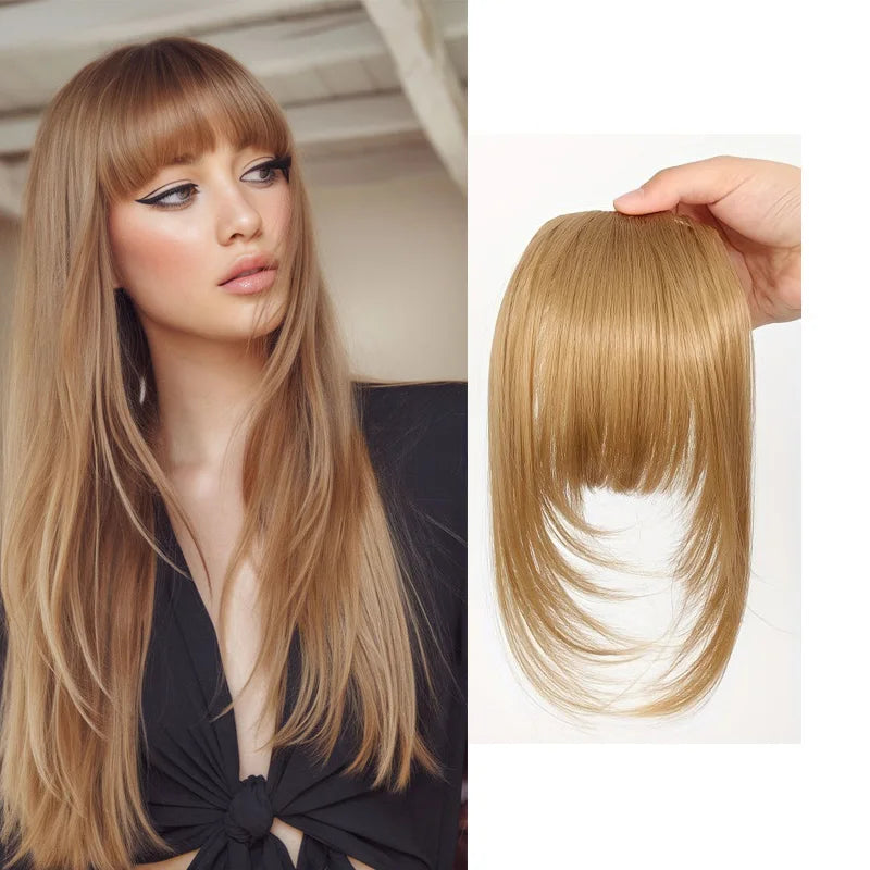 Synthetic Hair Clip In Bangs With Wispy Fringe And Sideburns