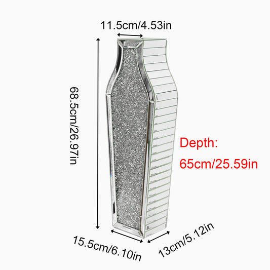 Crushed Diamond Mirrored Floor Vase For Home Decor