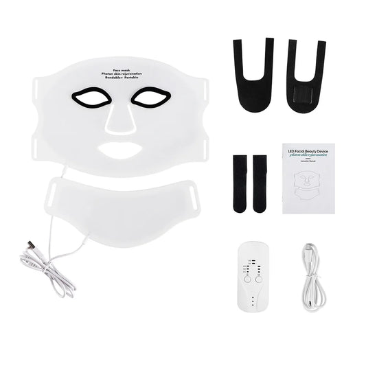 Foreverlily Silicone LED Mask With Neck USB Wireless Light Therapy