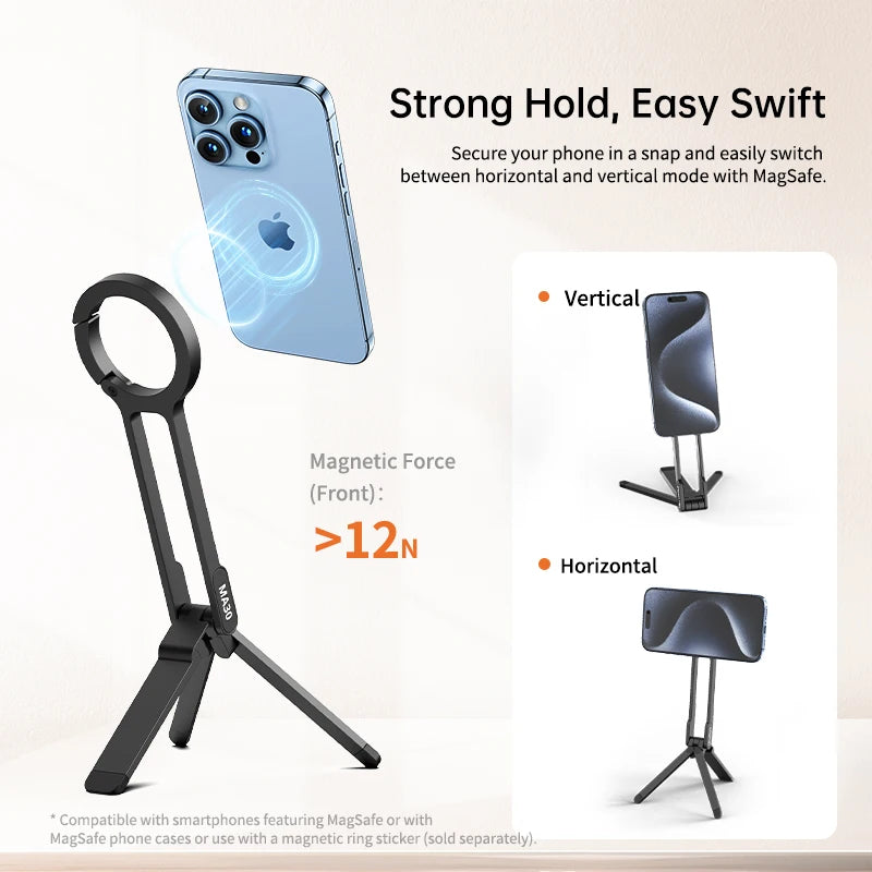 Ulanzi MA30 Carabiner Mounted Phone Tripod Dual Magnetic Holder