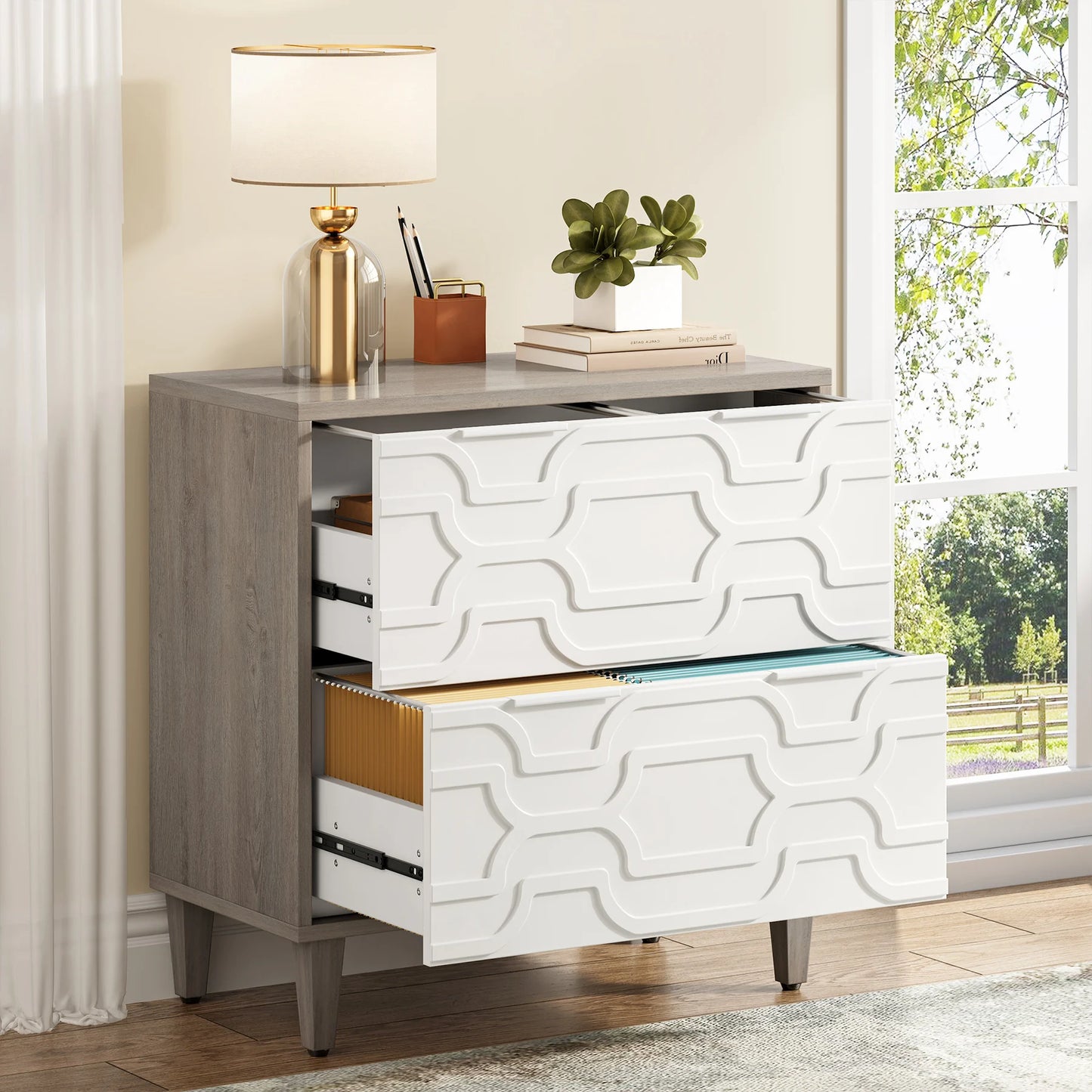 Tribesigns 2 Drawer File Cabinet For Office Storage And Filing