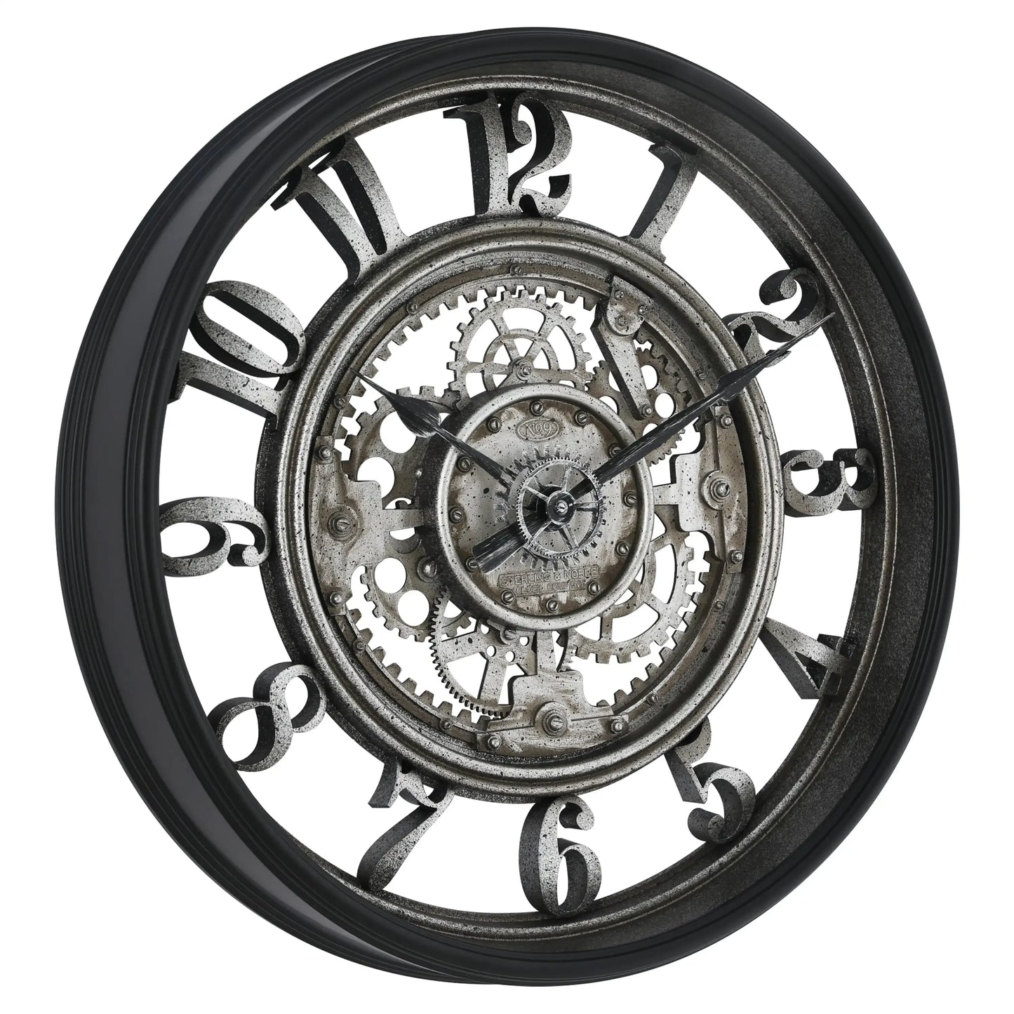 High-Concerned Industrial Gear Wall Clock With Exposed Gears