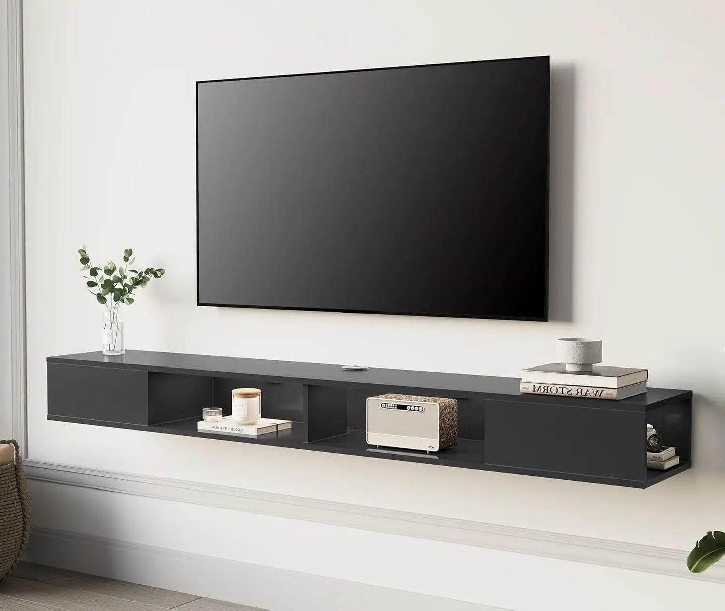 70 inch Floating TV Shelf for 75 inch TV, Floating TV Stand with Storage Under TV for Living Room, Entertainment Center for Wall