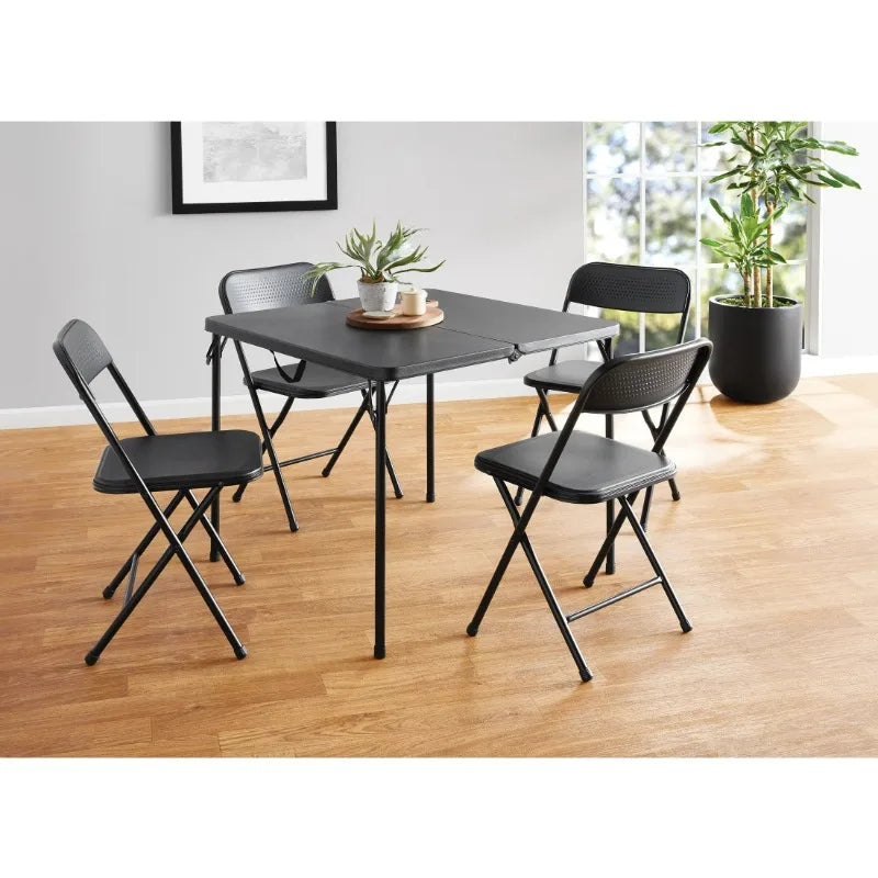 Mainstays 5 Piece Resin Card Folding Table And Chair Set