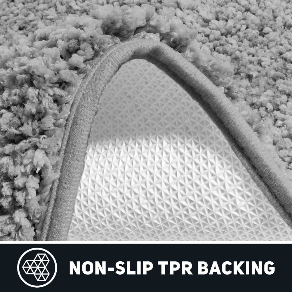 Bathroom Rugs Set 3 Piece Microfiber Non Slip U Shape Tufted Mats