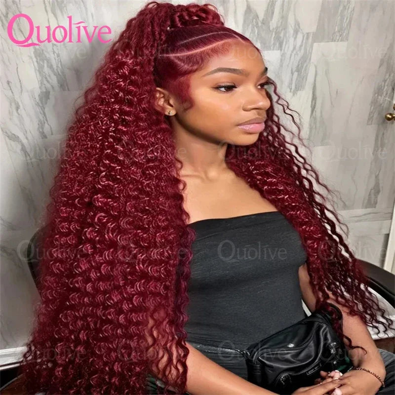 Quolive Hd Lace Front Wig Remy Brazilian Hair Deep Wave