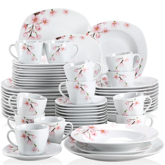 MALACASA Annie Porcelain Dinner Set Floral Ceramic Dinnerware
