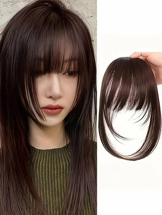 Synthetic Hair Clip In Bangs With Wispy Fringe And Sideburns