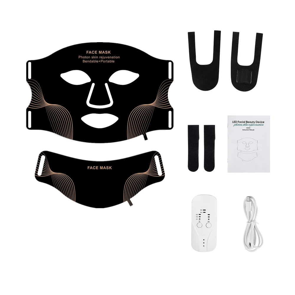 Foreverlily Silicone LED Facial Mask With Neck For Light Therapy