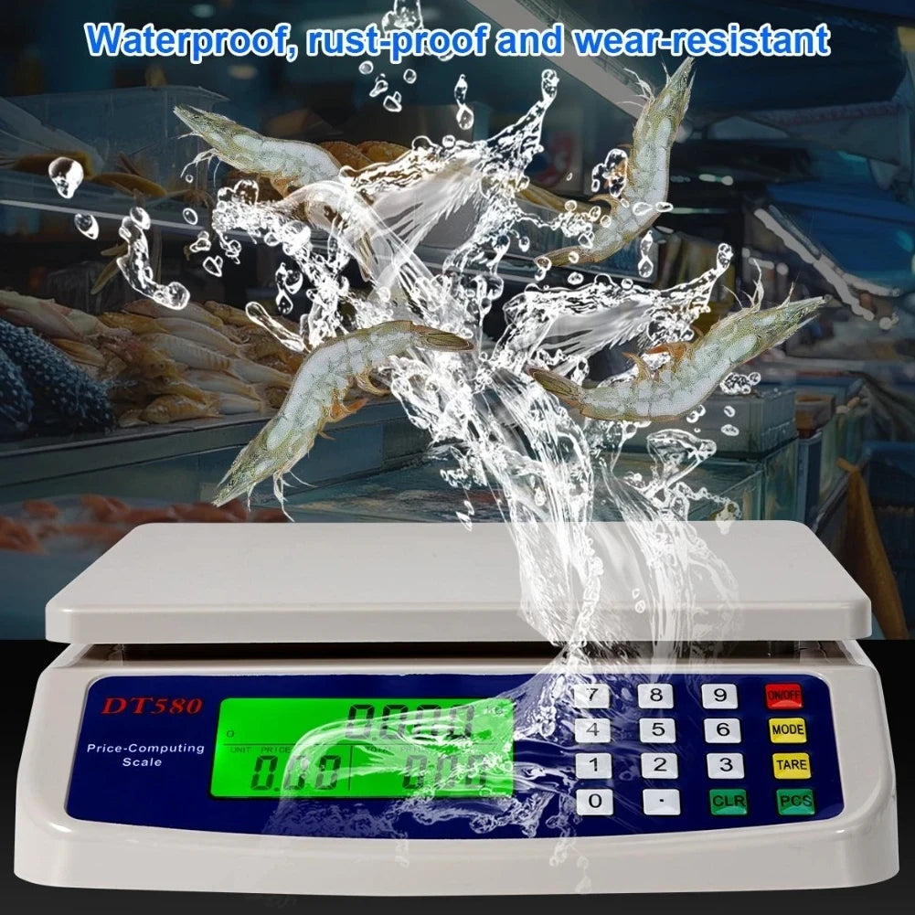 Alloet Commercial Food Scale LCD Display for Meat and Vegetables