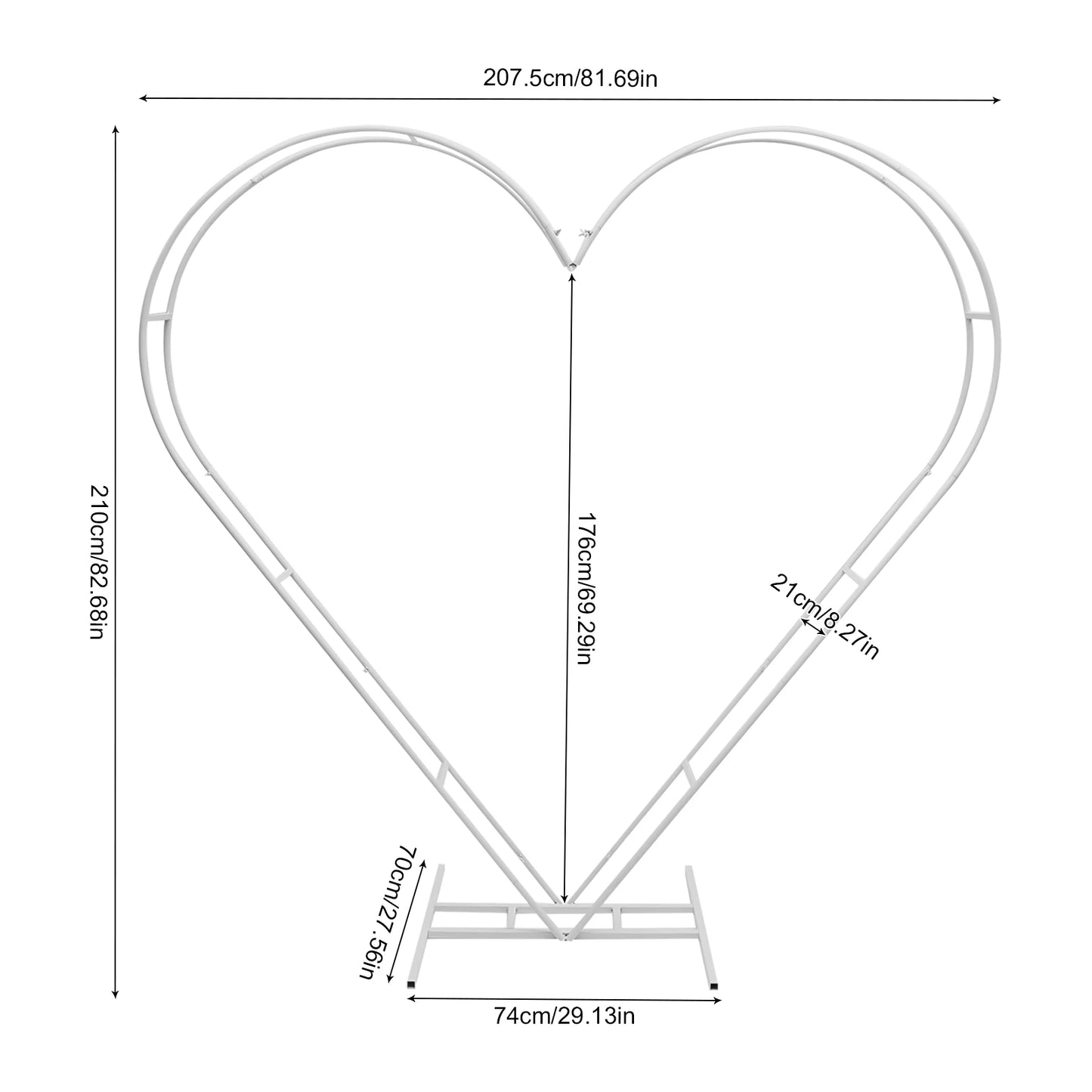 Wedding Heart Shape Metal Arch Backdrop Decoration For Events