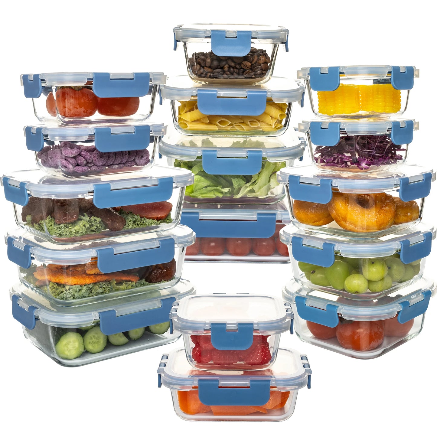Glass Food Storage Containers Set Leakproof Airtight BPA Free Microwave Safe