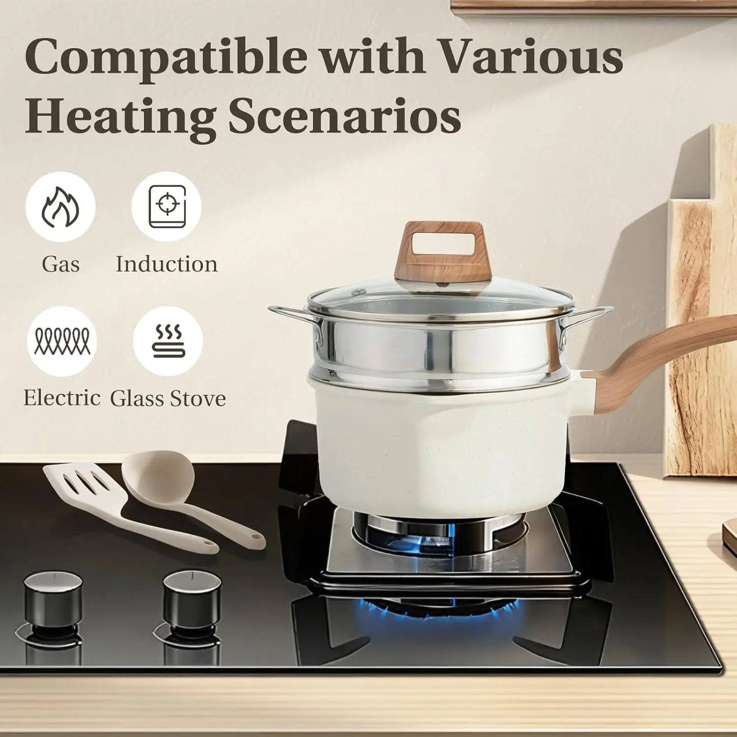 Pots And Pans Set Nonstick Induction RV Cookware Removable Handle