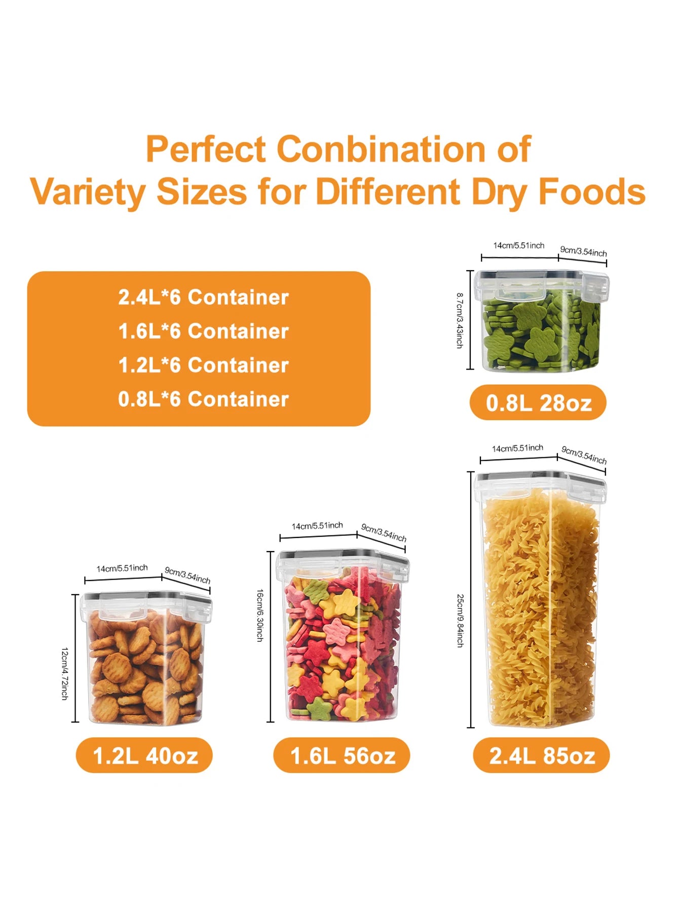 Airtight Food Storage Set With Labels For Flour Grains Spices