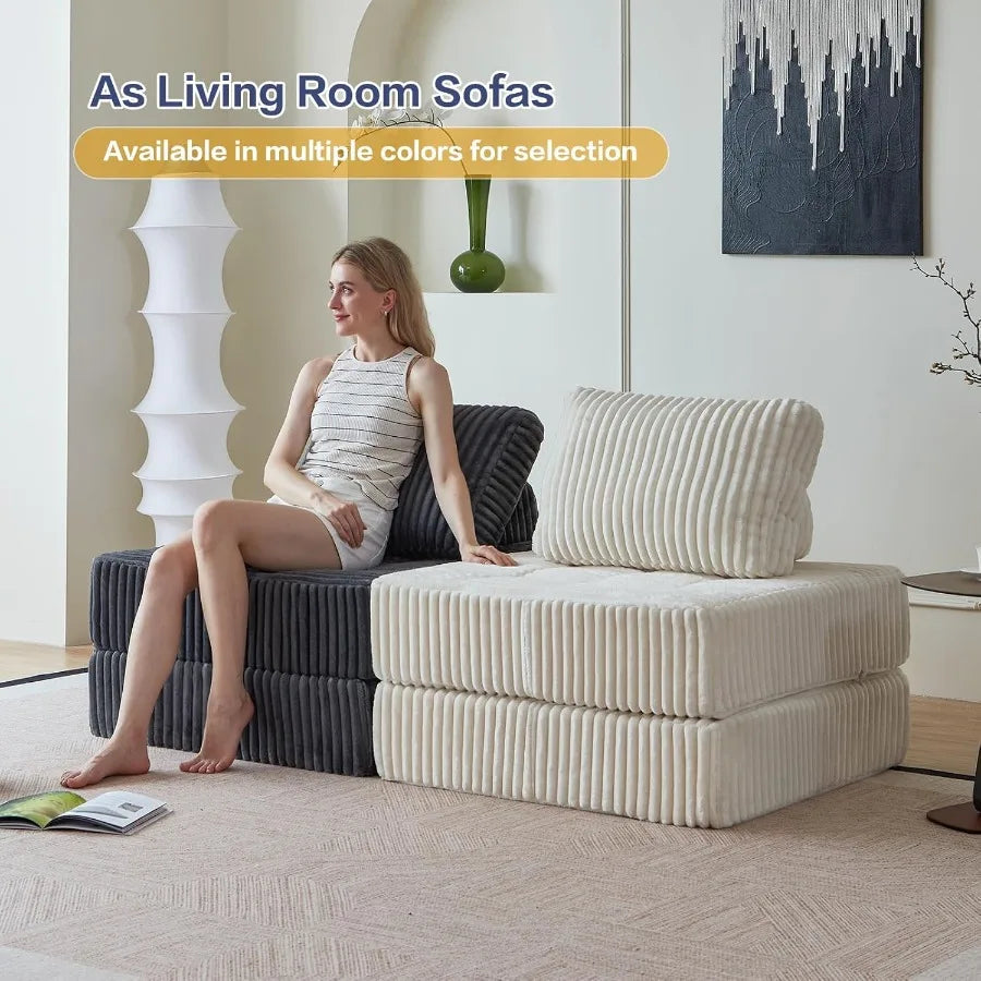 XIUWO Lightweight Convertible Floor Chair Bed Foldable Foam Sofa Mattress