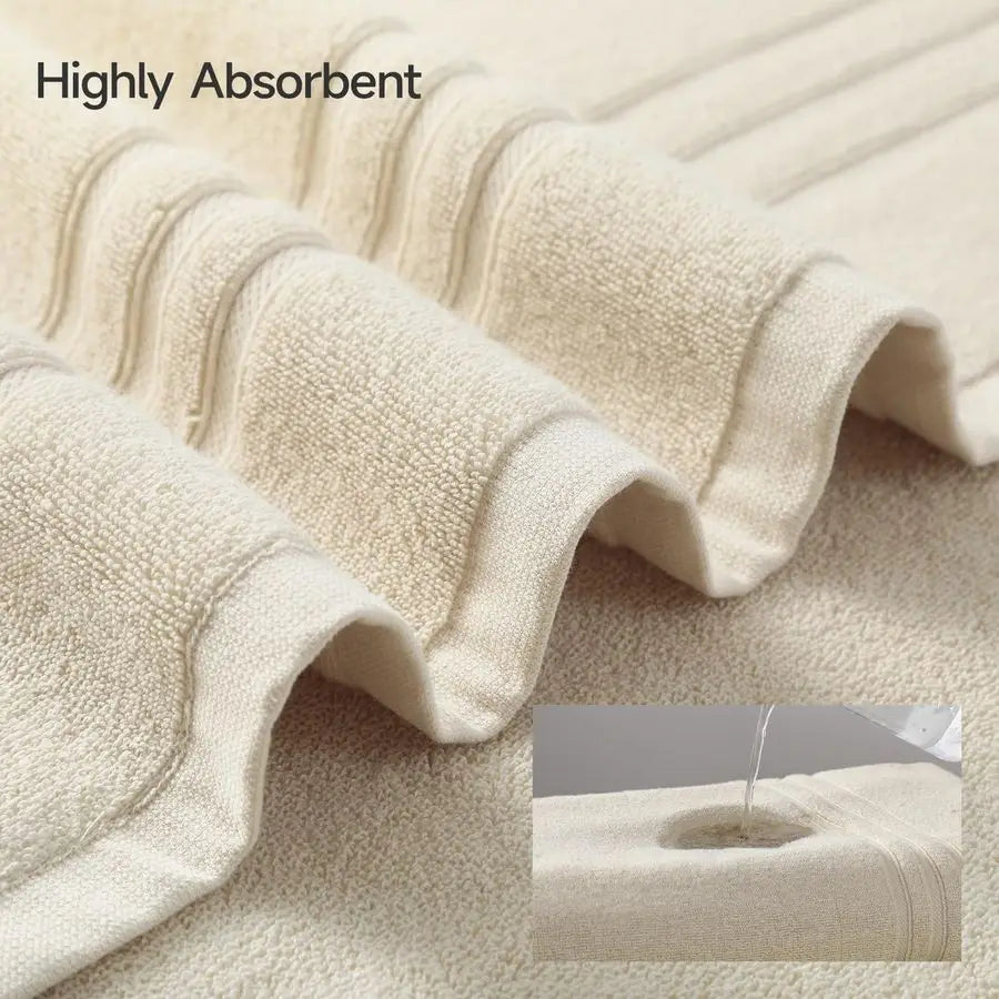 Luxury Bath Towel Set 100 Percent Cotton 600 GSM Premium