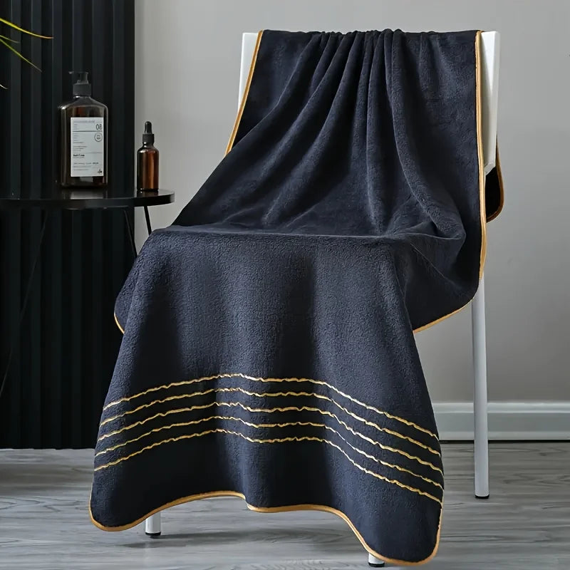 6 Piece Bath Towel Set Polyester Towels Soft Absorbent