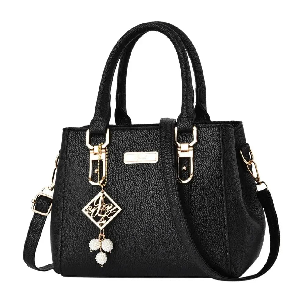 Women PU Leather Shoulder Bag Casual Tote With Large Capacity