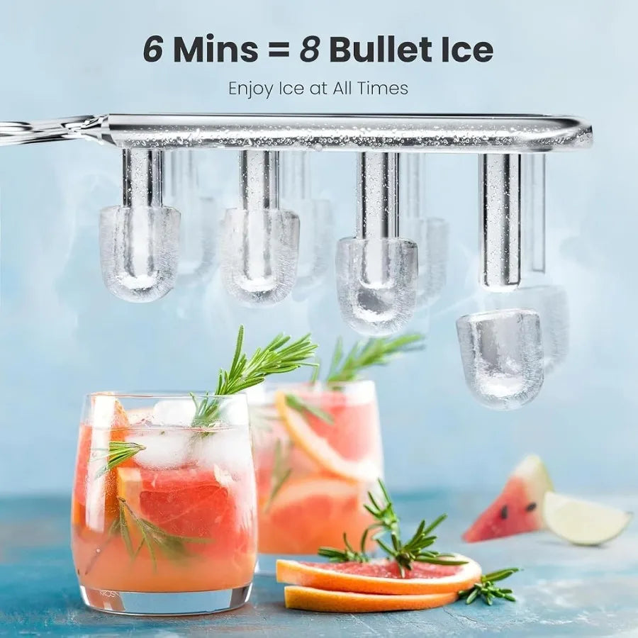 XMSJ Portable Ice Maker Handle 8 Cubes In 6 Minutes