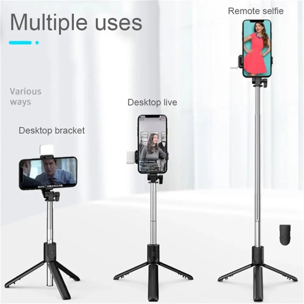 Portable Bluetooth Selfie Stick Tripod With Remote Shutter Extendable