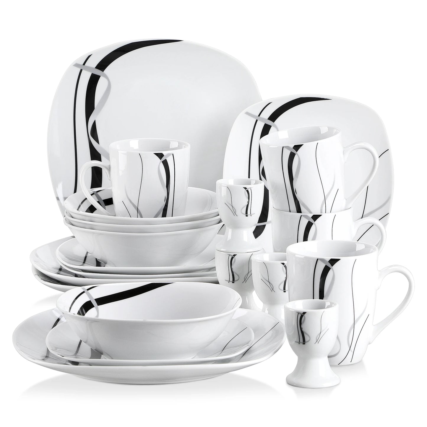 MALACASA Fiona Porcelain Dinnerware Set 7-9 People