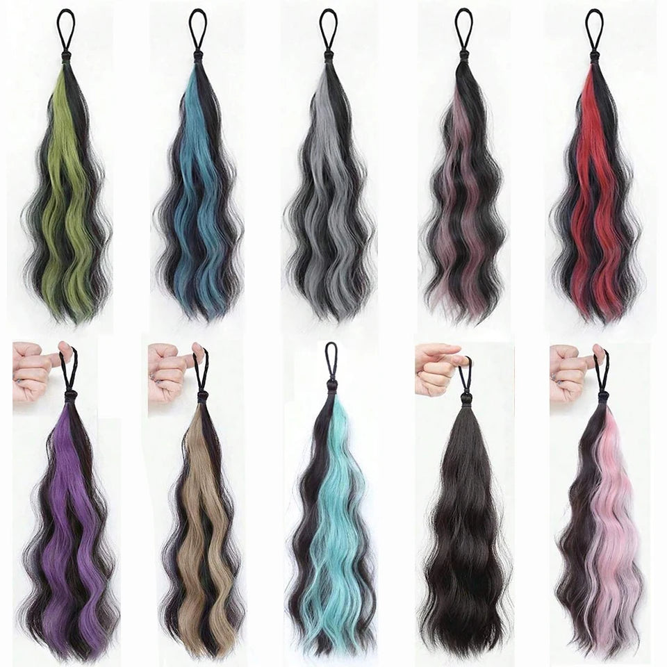 Synthetic Wig Ponytail Extension For Women Curly Wavy Hair