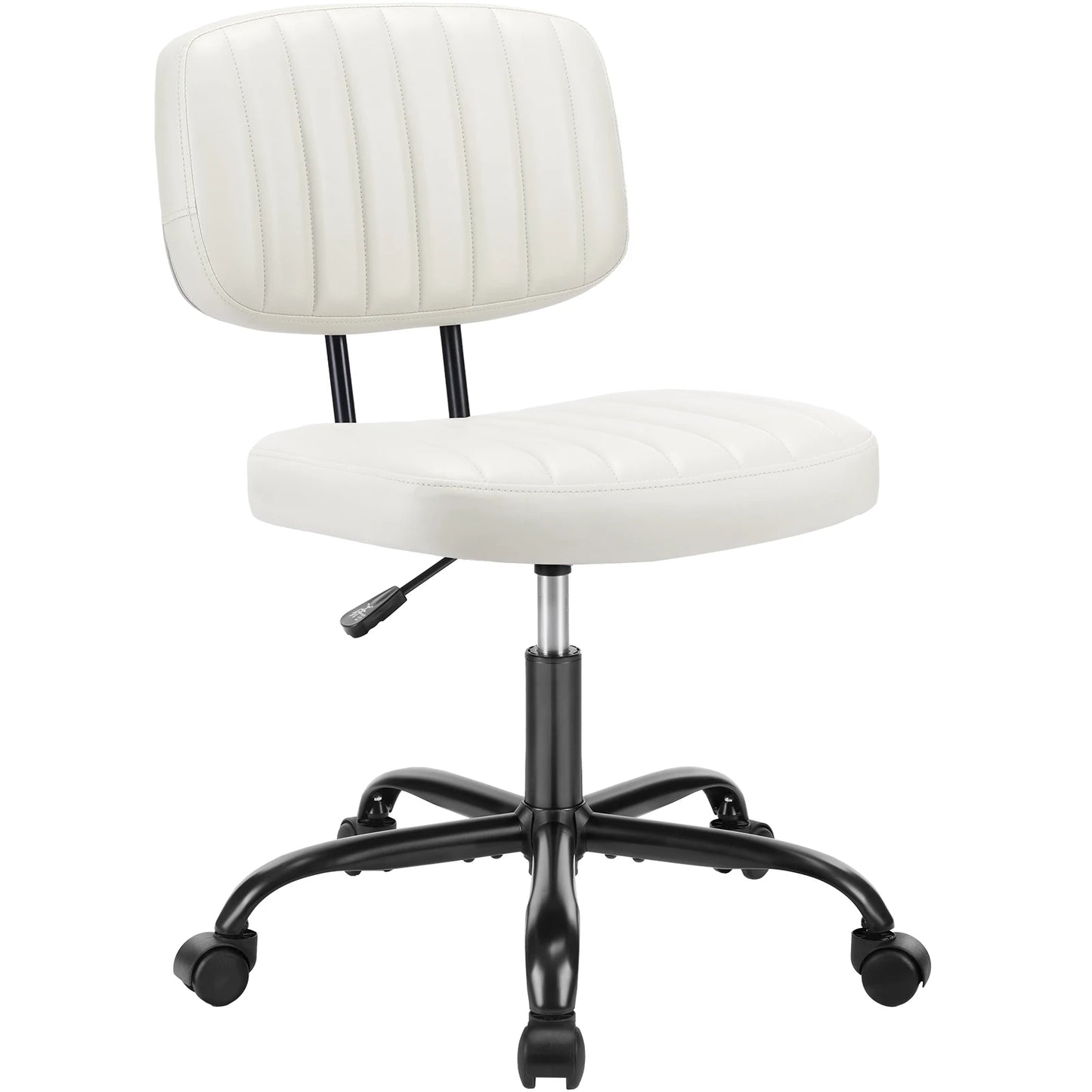 JHK Armless Office Chair With Lumbar Support PU Leather