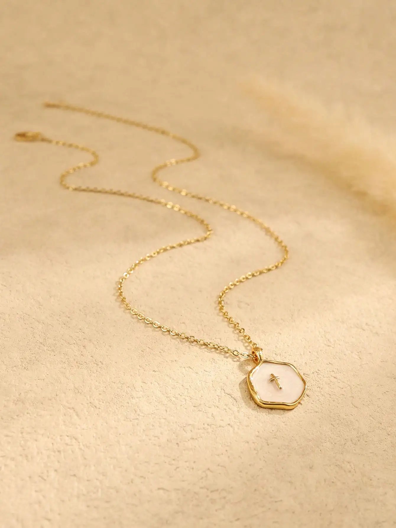 Gold Plated Cross Pendant Necklace For Women Minimalist Religious Jewelry