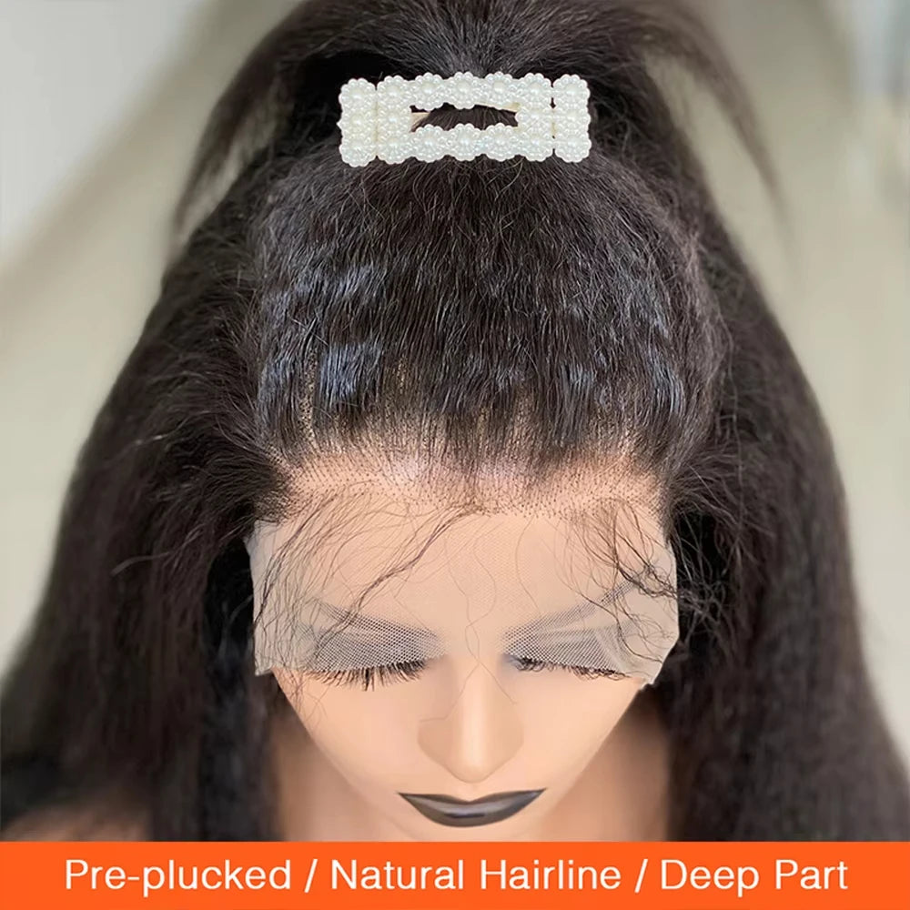 Heyju 360 HD Full Lace Glueless Wig Yaki Straight Lace Front Human Hair