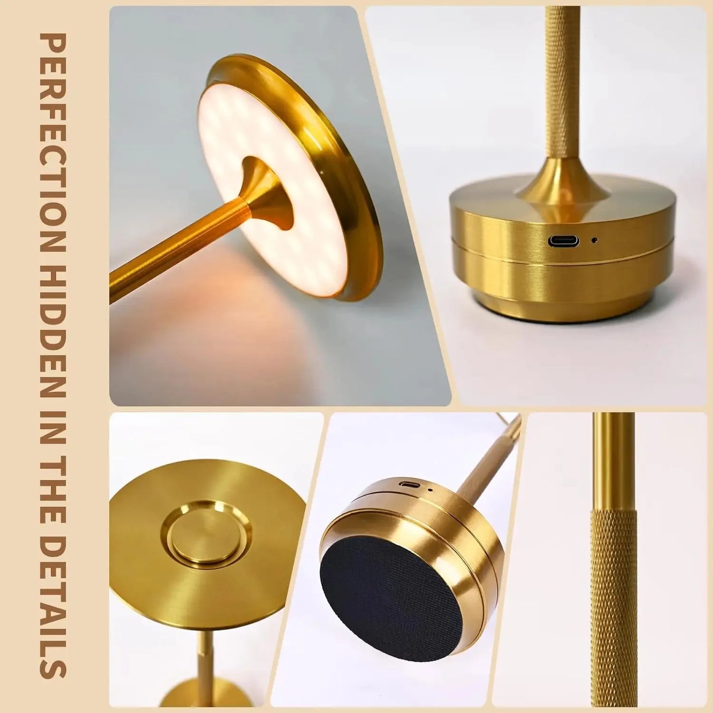 HPH LED Desk Lamp USB Touch Dimmable Nightlight for Office