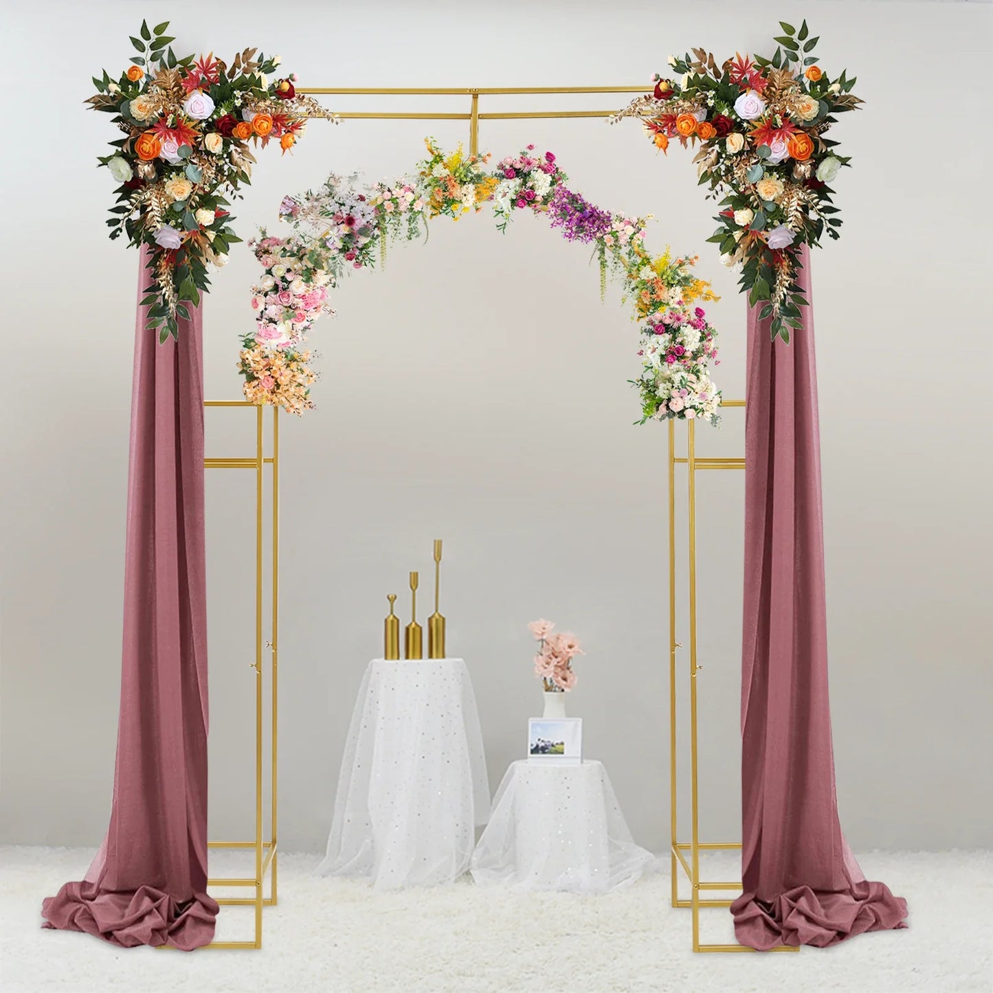 Gold Metal Wedding Arch Stand For Balloons Garden Arbor Decoration