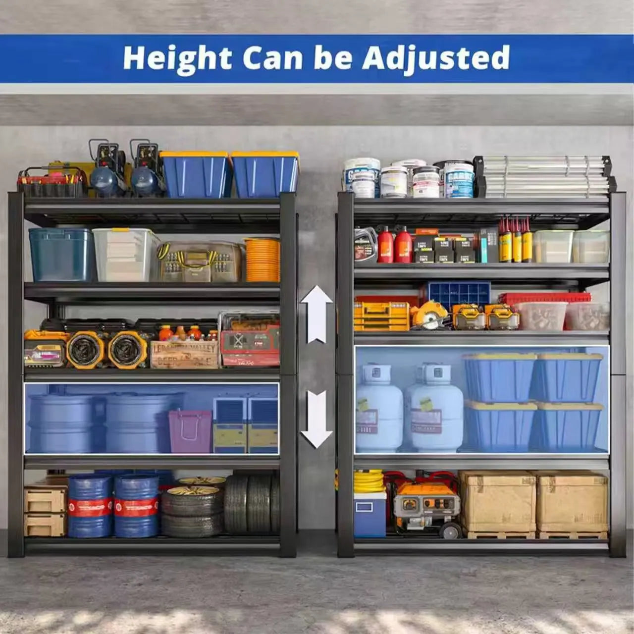 Adjustable Metal Double Layer Column Shelving Rack Commercial Grade Warehouse