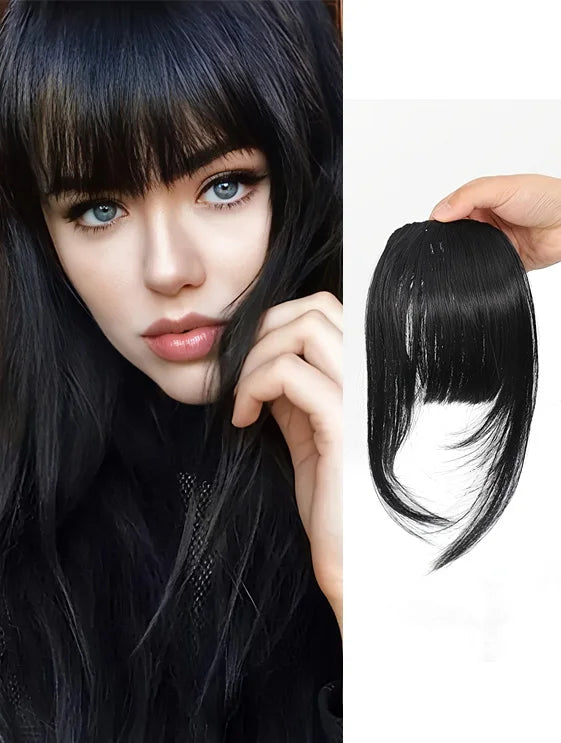 Synthetic Hair Clip In Bangs With Wispy Fringe And Sideburns