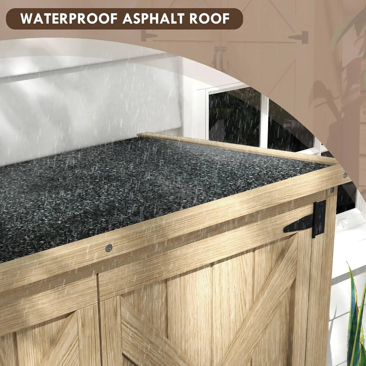 HUANZHUANG Wooden Garden Shed Outdoor Storage Cabinet With Waterproof Roof