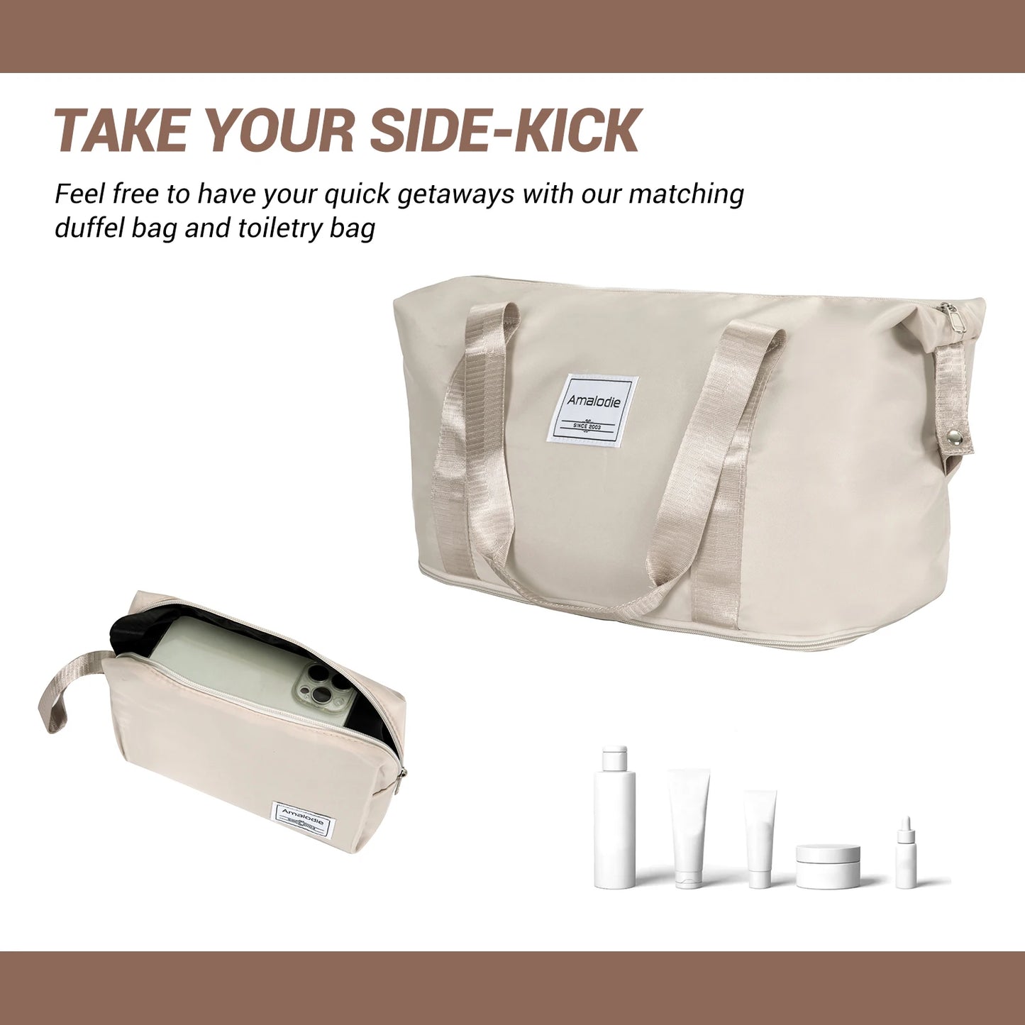 Amalodiecn 3-Piece ABS Luggage Set With Spinner Wheels And TSA Lock