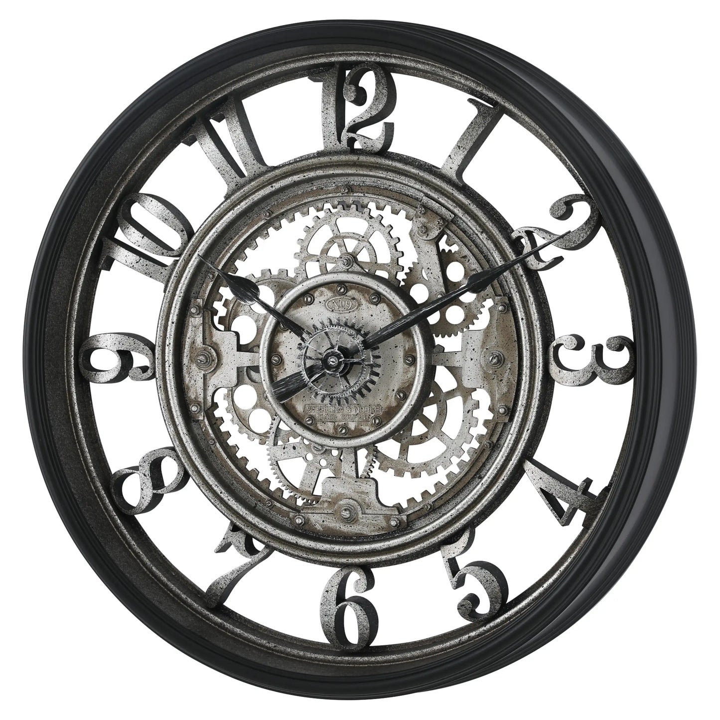 High-Concerned Industrial Gear Wall Clock With Exposed Gears