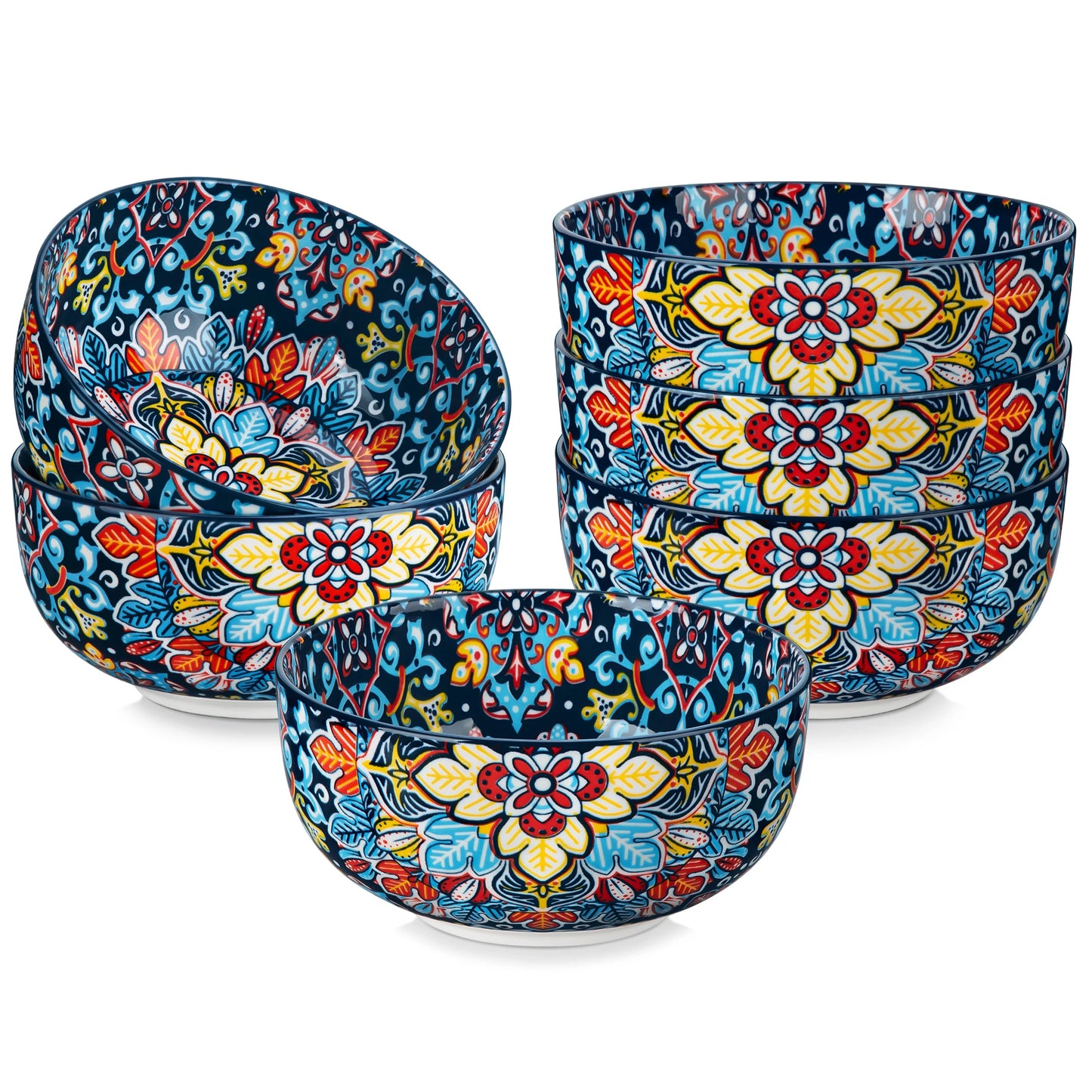 Malacasa Ceramic Cereal Bowls Set For Salad Pasta Rice