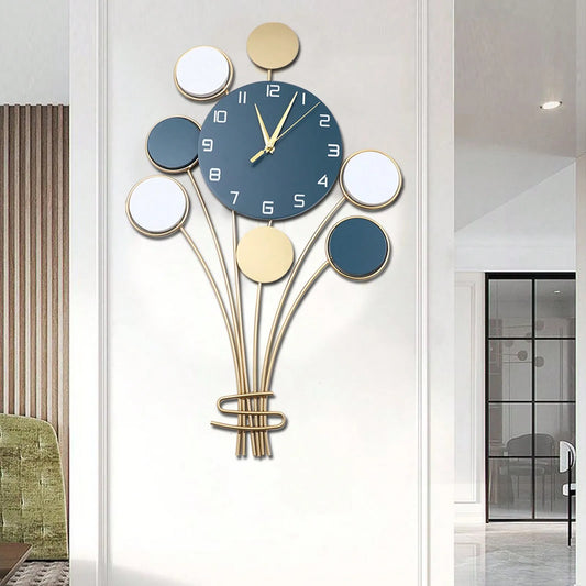 Wall Clock Without Drilling Battery Operated Silent Hot Air Balloon Decor