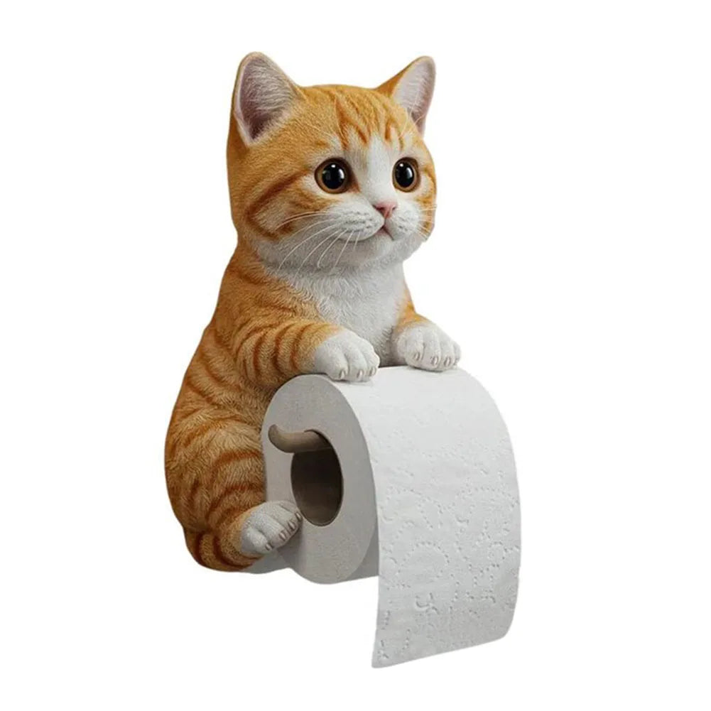 APWIKOGER Resin Cat Shape Wall Mounted Toilet Paper Holder
