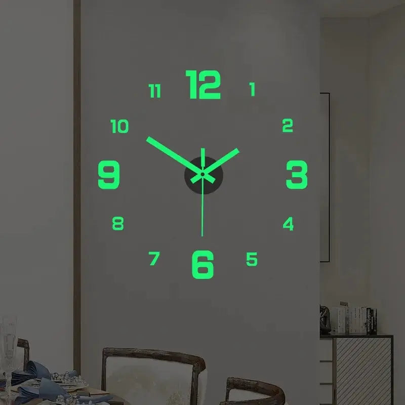 EW Creative Luminous Digital Clock DIY Silent Wall Clock