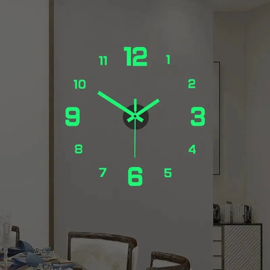 EW Creative Luminous Digital Clock DIY Silent Wall Clock