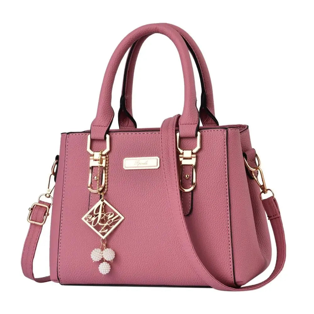 Women PU Leather Shoulder Bag Casual Tote With Large Capacity