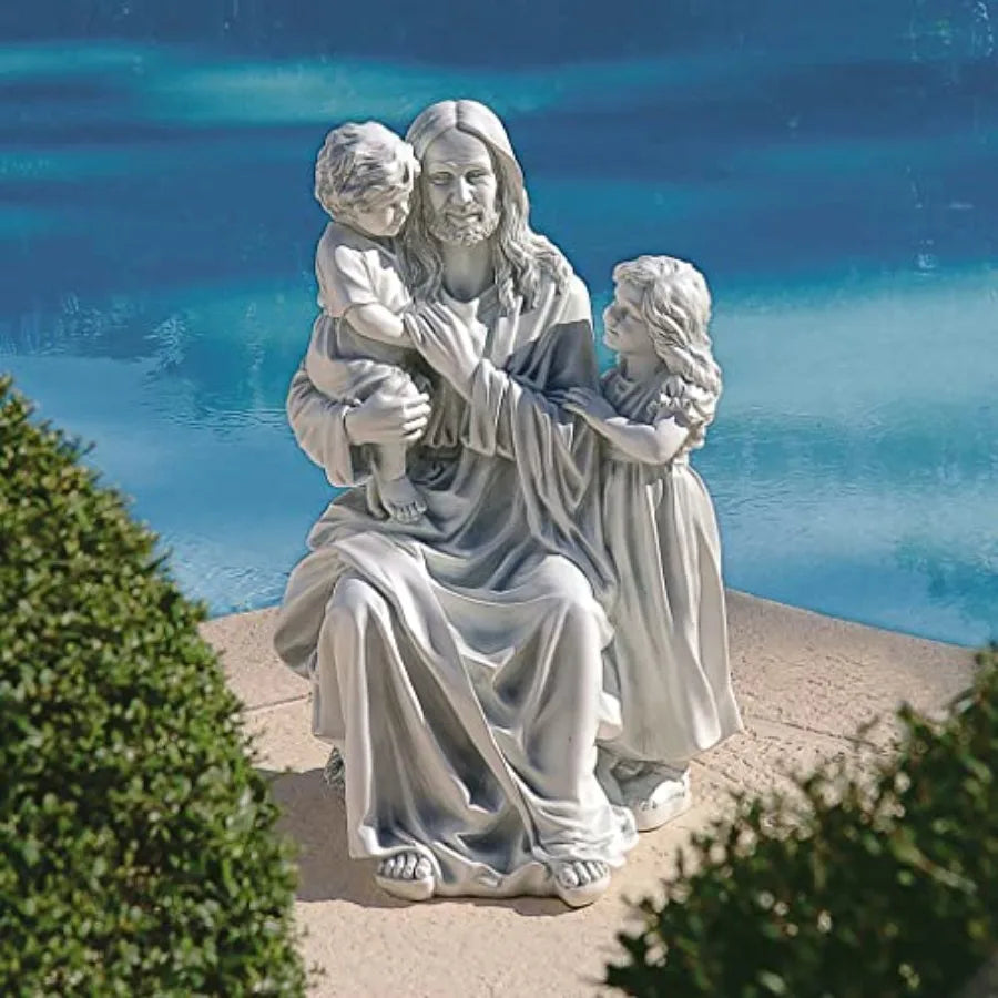 SHXI He Loves The Little Indoor Outdoor Religious Garden Statue