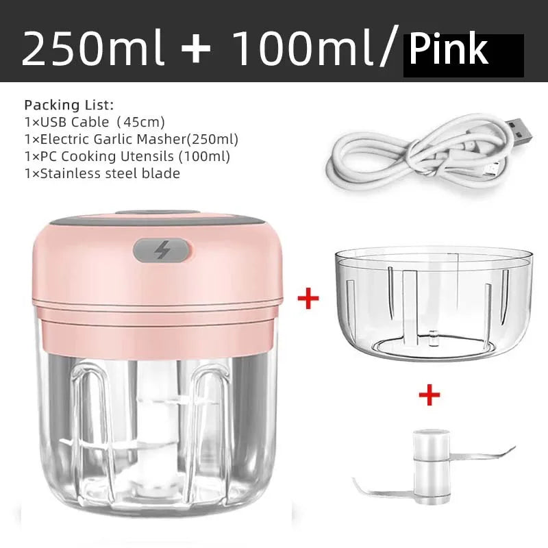 Mini Wireless Electric Garlic Crusher Portable USB Chopper
