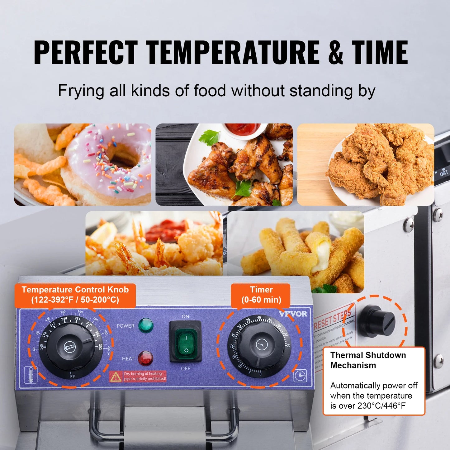 SucceBuy Electric Deep Fryer Dual Tank 12L 5000W Countertop