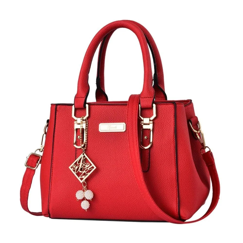 Women PU Leather Shoulder Bag Casual Tote With Large Capacity