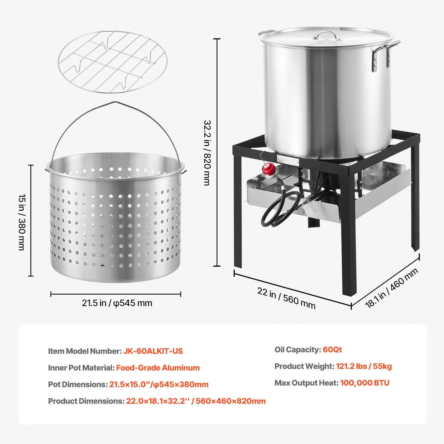 SucceBuy Seafood Boiling Kit With Strainer Steamer Stockpot Rack